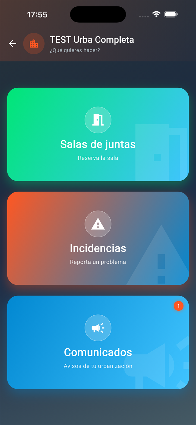 Comunicados e incidencias de la comunidad en UrbaPadel